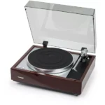 Thorens TD 1600 - Platine vinyle à entraînement par courroie Noyer vue de profile