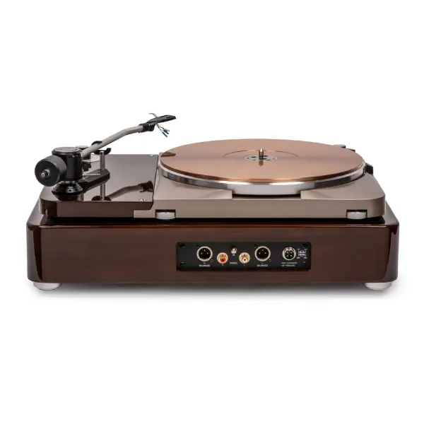 Thorens TD 124 DD Exclusive 140th anniversary vue de l'arrière sur les connectiques