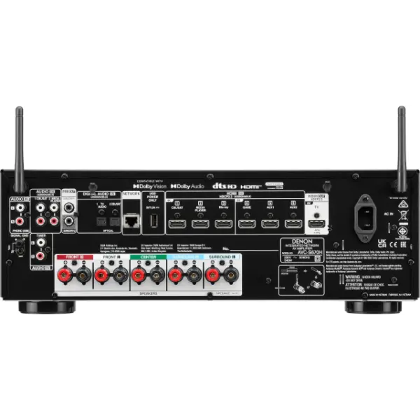 Denon AVC-S670H Ampli/Tuner 5.2 vue des connectiques arrière, HDMI eARC