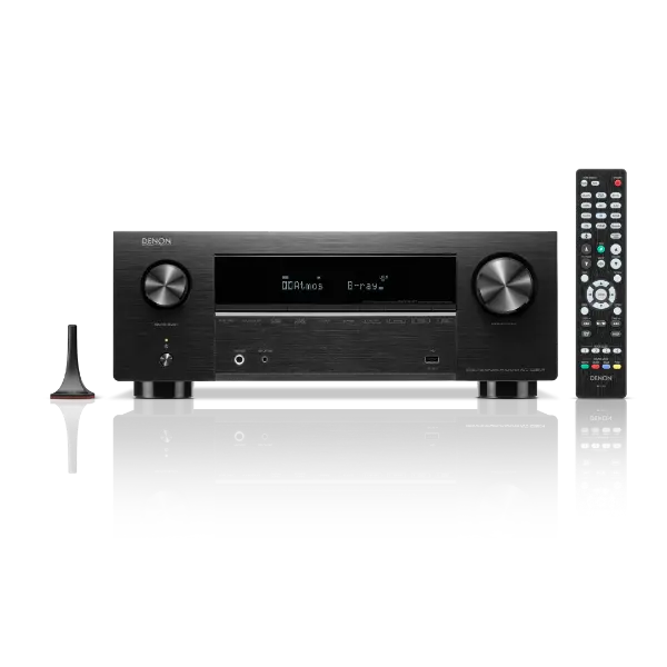 AVC-X2850H Amplificateur AV 7.2 canaux 95 W 8K avec HEOS vue de face avec micro et télécommande
