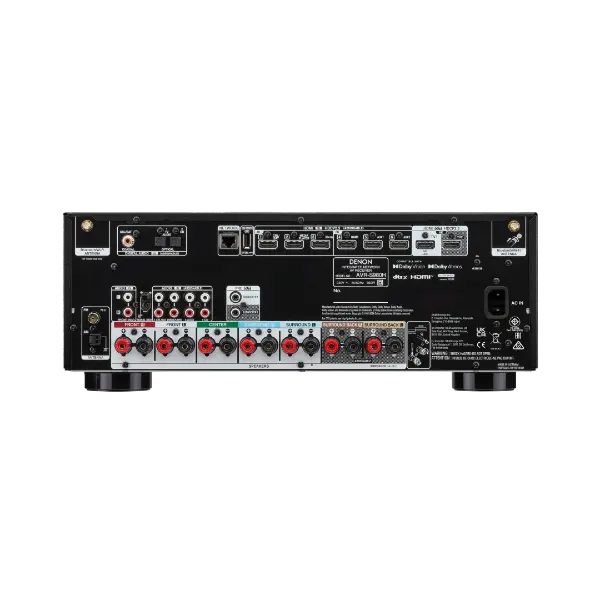 Denon AVR-S980H Amplificateur AV7.2, compatible 8K, Dolby Atmos et DTS:X vue des connectiques arrière