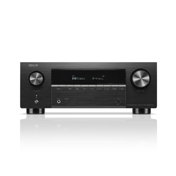 Denon AVR-X2900H DAB 7.2 canaux, 95 W, amplificateur AV 4K/8K Dolby Atmos avec technologie HEOS™ vue de face