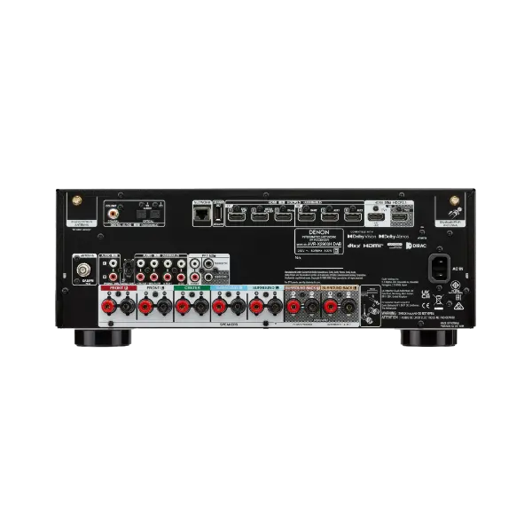 Denon AVR-X2900H DAB 7.2 canaux, 95 W, amplificateur AV 4K/8K Dolby Atmos avec technologie HEOS™ vue des connectiques arrière