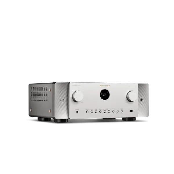 CINEMA 60DAB SERIE 2 Amplificateur audio-vidéo 7.2 canaux avec Dolby Atmos et technologie HEOS™ intégrée Vue de profile argent