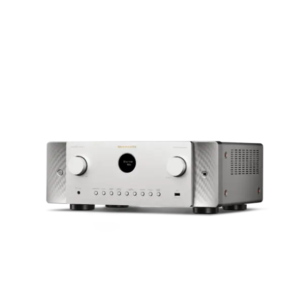 CINEMA 60DAB SERIE 2 Amplificateur audio-vidéo 7.2 canaux avec Dolby Atmos et technologie HEOS™ intégrée Vue de profile Argent