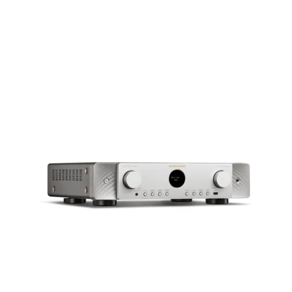 Marantz CINEMA 70s SERIE 2 Amplificateur audio-vidéo slim 7.2 canaux avec prise en charge de Dolby Atmos et technologie HEOS™ intégrée Argent vue de profile gauche