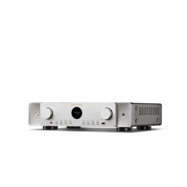 Marantz CINEMA 70s SERIE 2 Amplificateur audio-vidéo slim 7.2 canaux avec prise en charge de Dolby Atmos et technologie HEOS™ intégrée Argent vue de profile droit