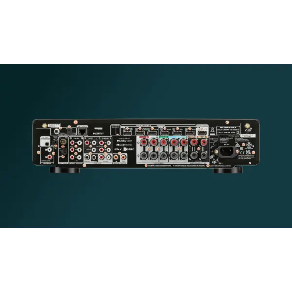 Marantz CINEMA 70s SERIE 2 Amplificateur audio-vidéo slim 7.2 canaux avec prise en charge de Dolby Atmos et technologie HEOS™ intégrée vue des connectiques arrière