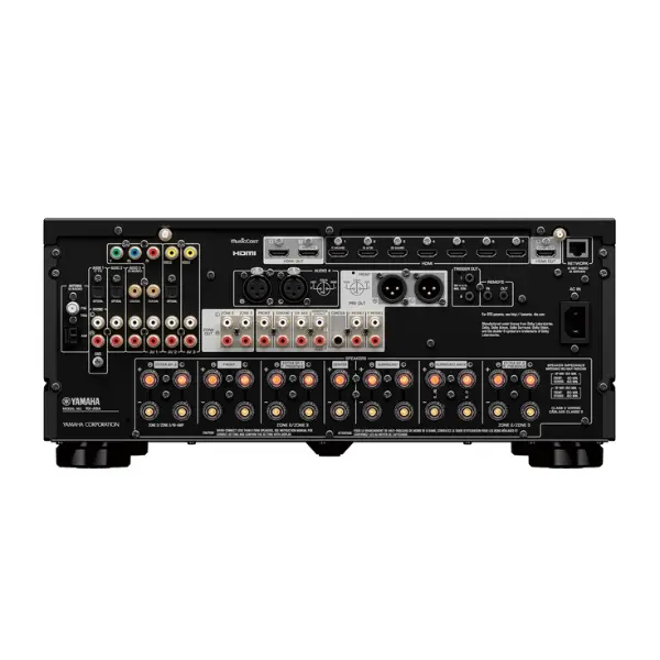 Yamaha RX-A8A, Amplificateur Home Cinéma Haut de gamme 11.2 canaux vue sur les connectiques arrière