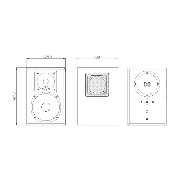 M&K Sound SUR5T enceinte tripolaire surround dimensions