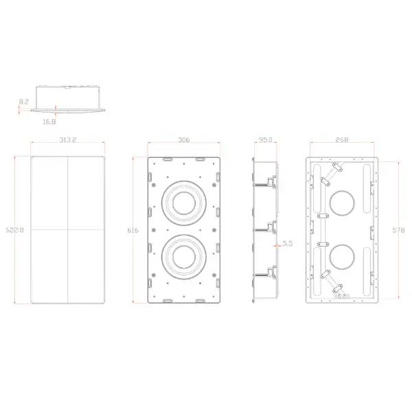 M&K Sound IW 28S Dimensions