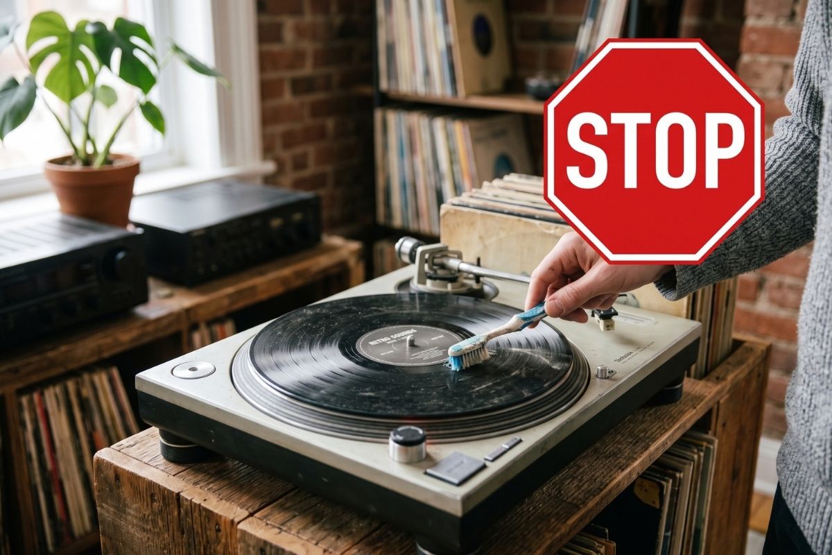 Ne jamais nettoyer une platine vinyle avec une brosse à dents