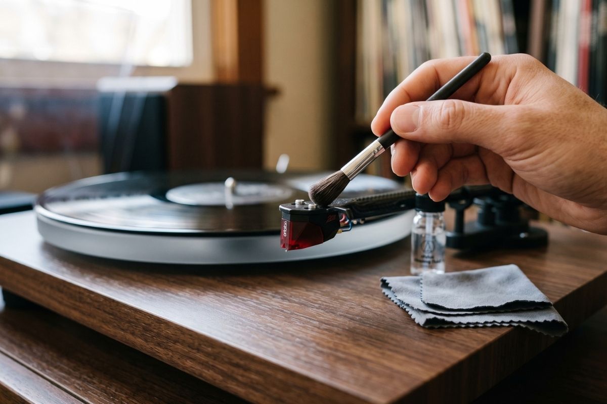 Nettoyer le diamant d'une platine vinyle