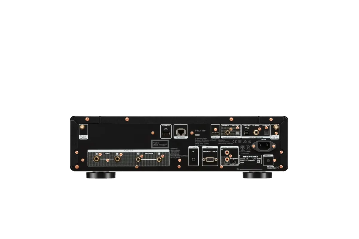 Marantz CD 50 lecteur CD et lecteur réseau avec HEOS intégré Noir vue des connectiques arrière