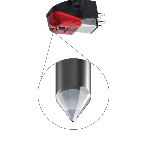 Vue sur la coupe du diamant Elliptique Audio-Technica AT-XP5